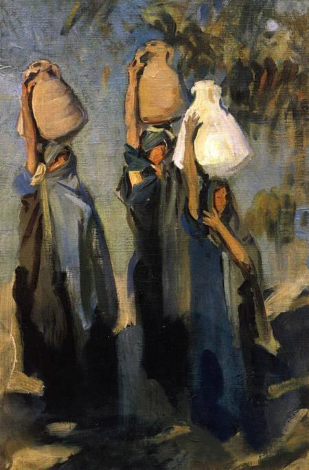 (image for) Handmade Oil painting for home canvas, oil painting framed canvas for living room John Singer Sargenti's art Bedouin Women Carry - Click Image to Close